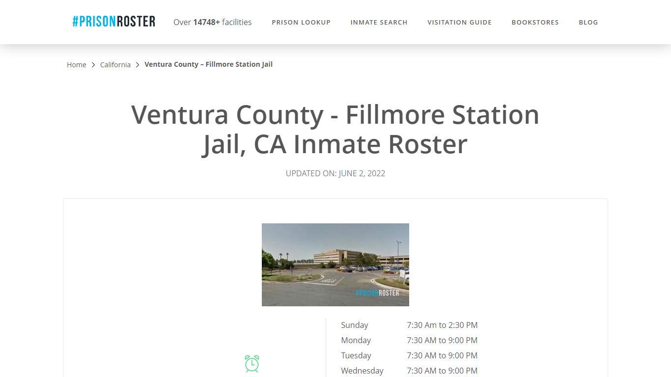 Ventura County - Fillmore Station Jail, CA Inmate Roster